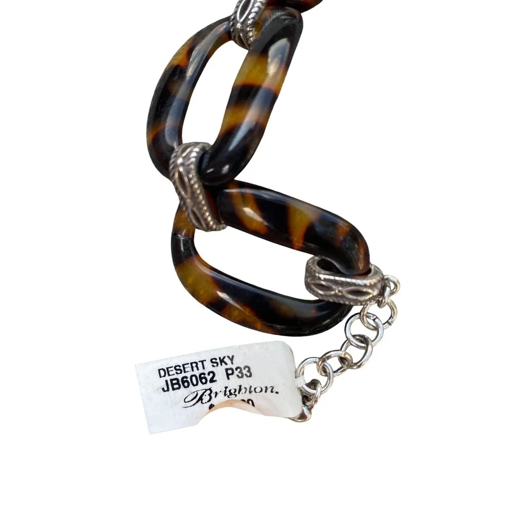 New Brighton‎ Desert Sky Tortoise Shell Link Bracelet Silver Tone Clasp